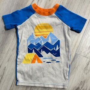 Kirkland Signature Kids Pajama Top - Blue, Orange, and Gray